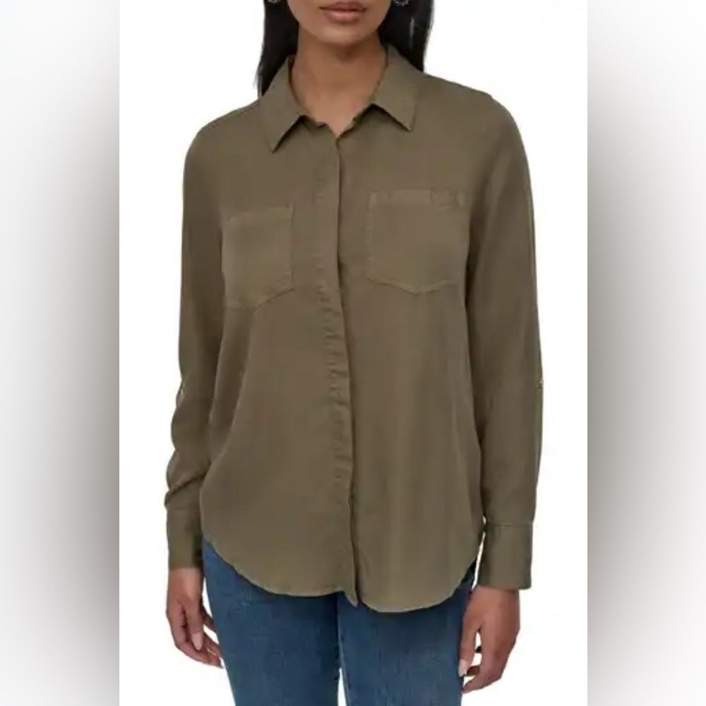 DKNY Khaki Women's Button-Down Shirt
